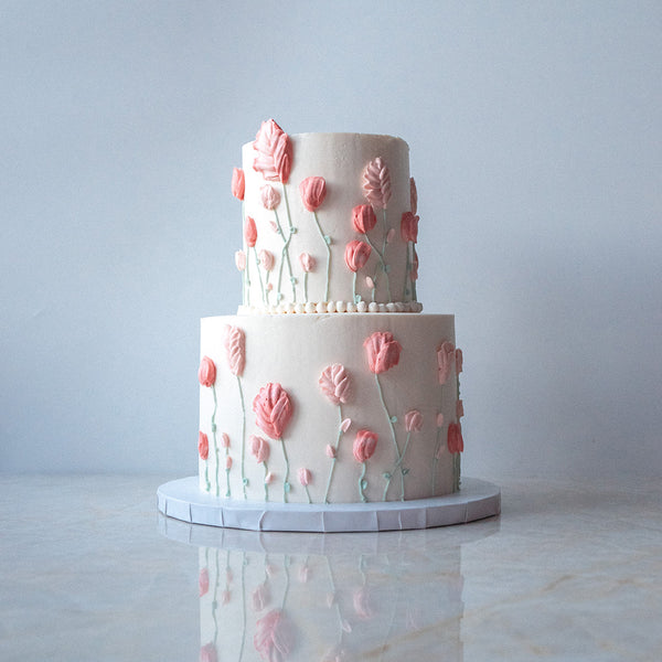 Vegane zweistöckige Hochzeitstorte