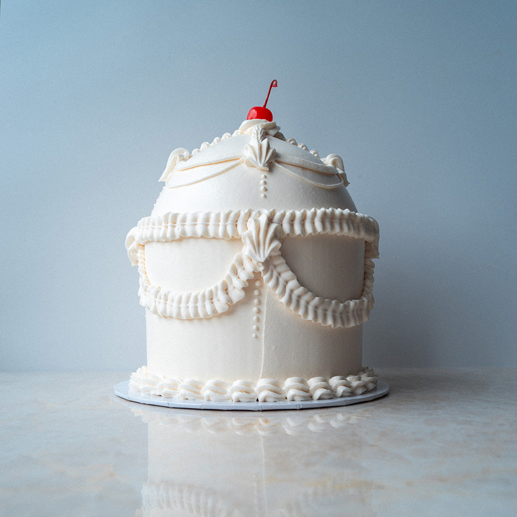 Dome Cake vintage vegan weiß