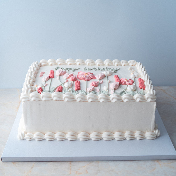 Sheet Cake vegan mit Blumen 