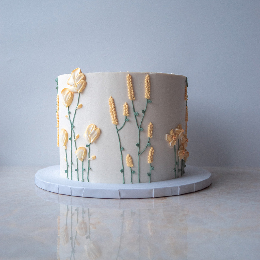Vegane Wildflower Torte gelb