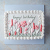 Veganer Sheet Cake mit Blumendeko